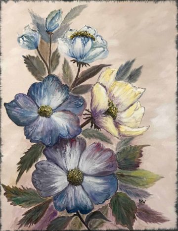 Blue and White Flowers Painting