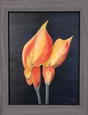 Red and yellow flower painting