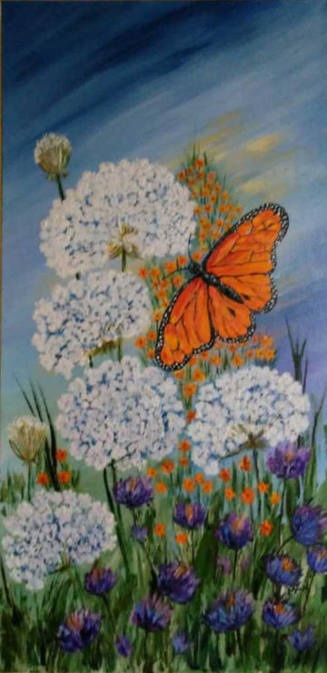 Butterflies and flower painting