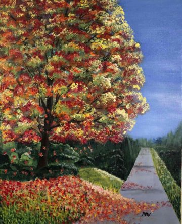 Painting of fall trees