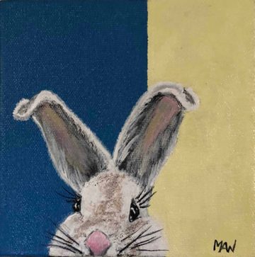 White Bunny painting
