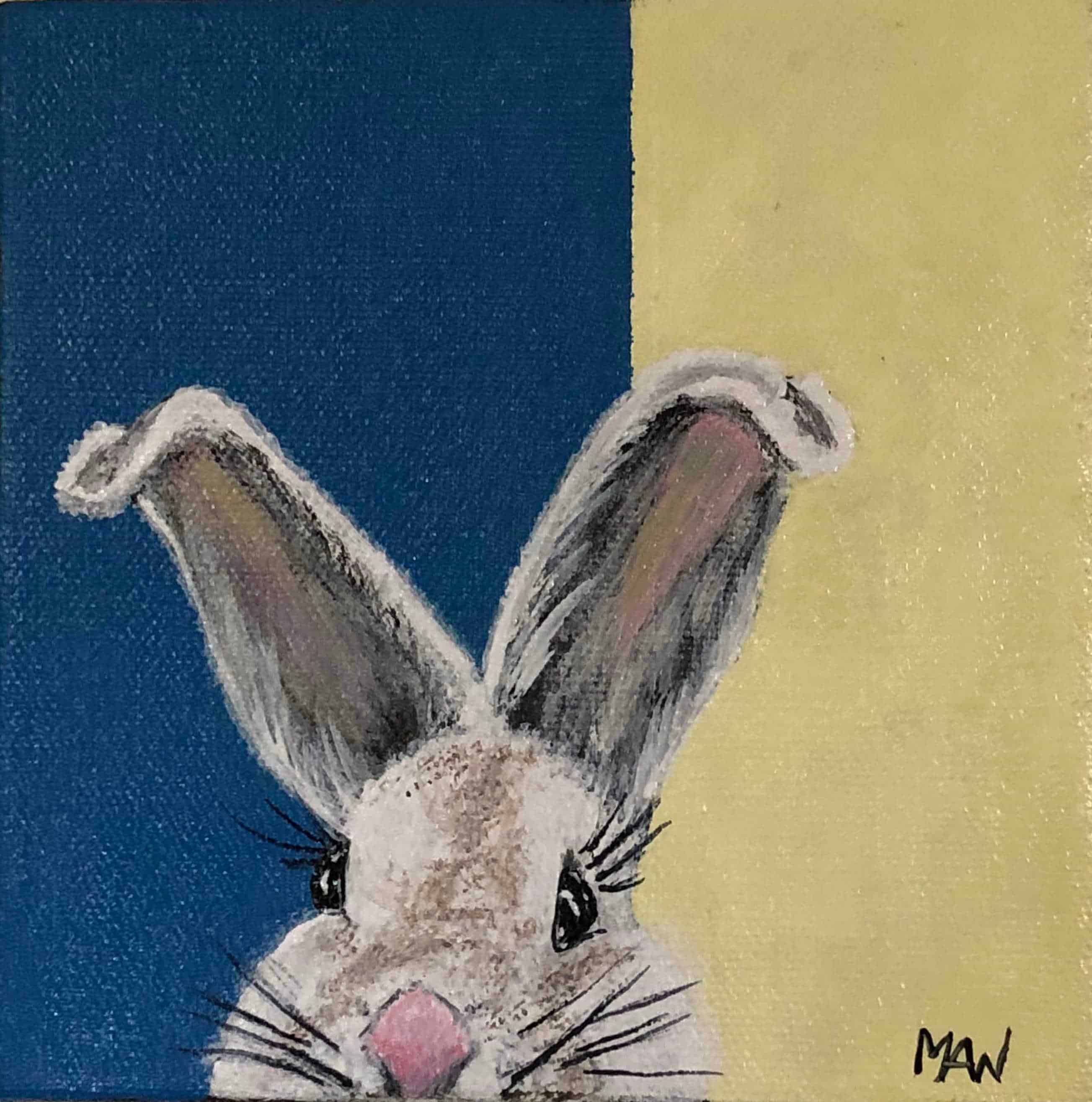 Small Cutie – White Bunny – Art by Mary Ann White