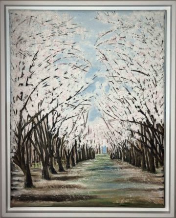 white trees painting